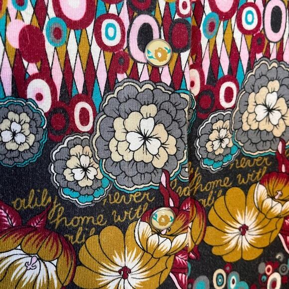 OILILY floral multicolor full button cardigan style top size large boho fall - Picture 3 of 6